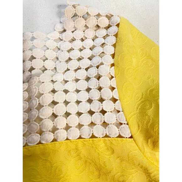 Lilly Pulitzer Bees Knees Tunic Top Yellow Lace Square Neck Size 4 - Picture 4 of 6